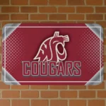 Washington State Cougars Silver Halftone Crimson Doormat