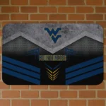 West Virginia Mountaineers Chevron Points Blue Black Doormat