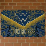 West Virginia Mountaineers Layered Lines Blue Doormat