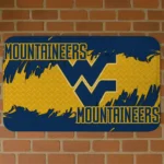West Virginia Mountaineers Plate Rip Blue Doormat