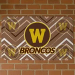 Western Michigan Broncos Chevron Geometrics Brown Doormat