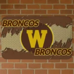 Western Michigan Broncos Plate Rip Brown Doormat