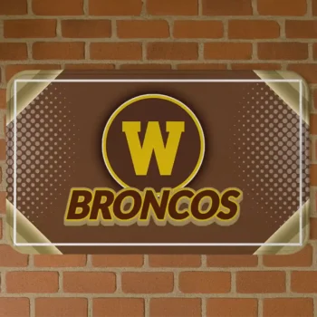 Western Michigan Broncos Silver Halftone Brown Doormat