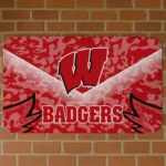 Wisconsin Badgers Layered Lines Red Doormat