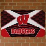 Wisconsin Badgers Techno Camo Red Black Doormat