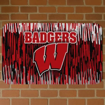 Wisconsin Badgers Vertical Flow Red Doormat