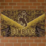 Wyoming Cowboys Layered Lines Brown Doormat