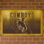 Wyoming Cowboys Pixel Blur Brown Doormat
