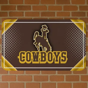 Wyoming Cowboys Silver Halftone Brown Doormat