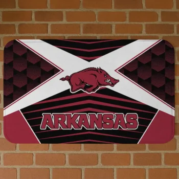 Arkansas Razorbacks Techno Camo Red Black Doormat