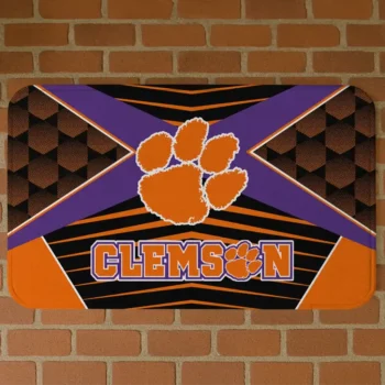 Clemson Tigers Techno Camo Orange Black Doormat