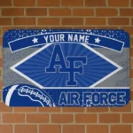 Custom Air Force Falcons Football Crest Blue Black Doormat