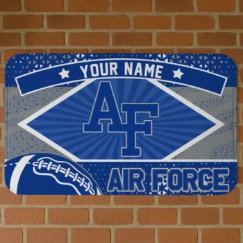 Custom Air Force Falcons Football Crest Blue Black Doormat