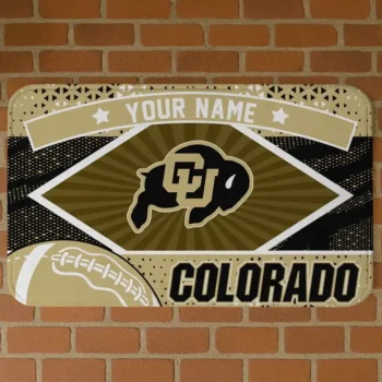 Custom Colorado Buffaloes Football Crest Gold Black Doormat