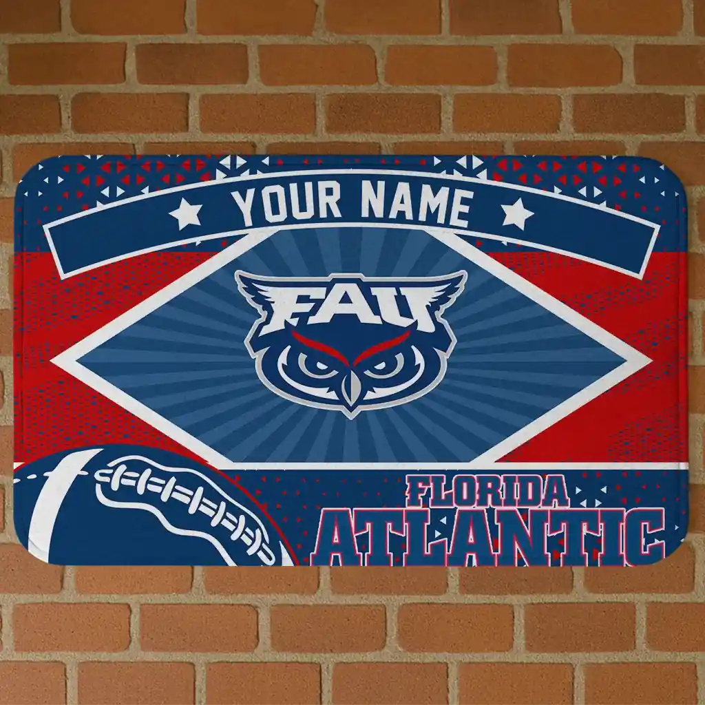 custom-florida-atlantic-owls-football-crest-blue-black-doormat-best-selling.webp custom florida atlantic owls football crest blue black doormat best selling