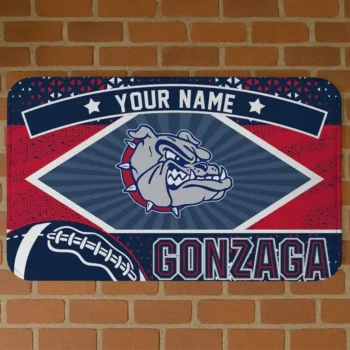 Custom Gonzaga Bulldogs Football Crest Blue Black Doormat