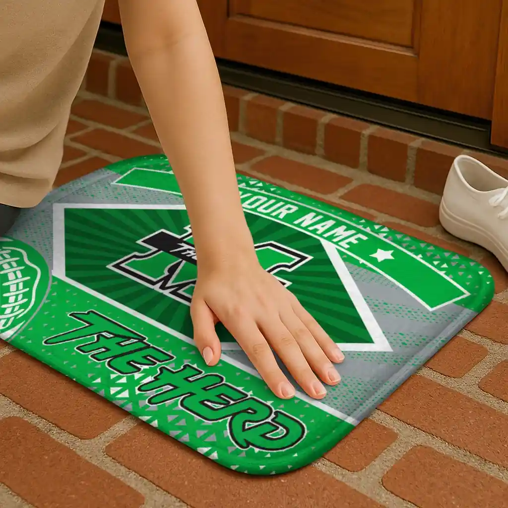 custom-marshall-thundering-herd-football-crest-green-black-doormat-premium-grade.webp