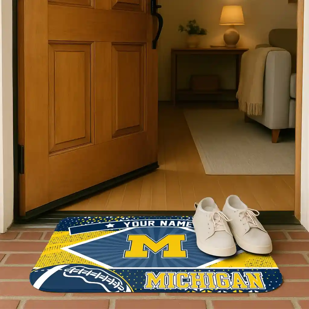 custom-michigan-wolverines-football-crest-blue-black-doormat-fashion-forward.webp