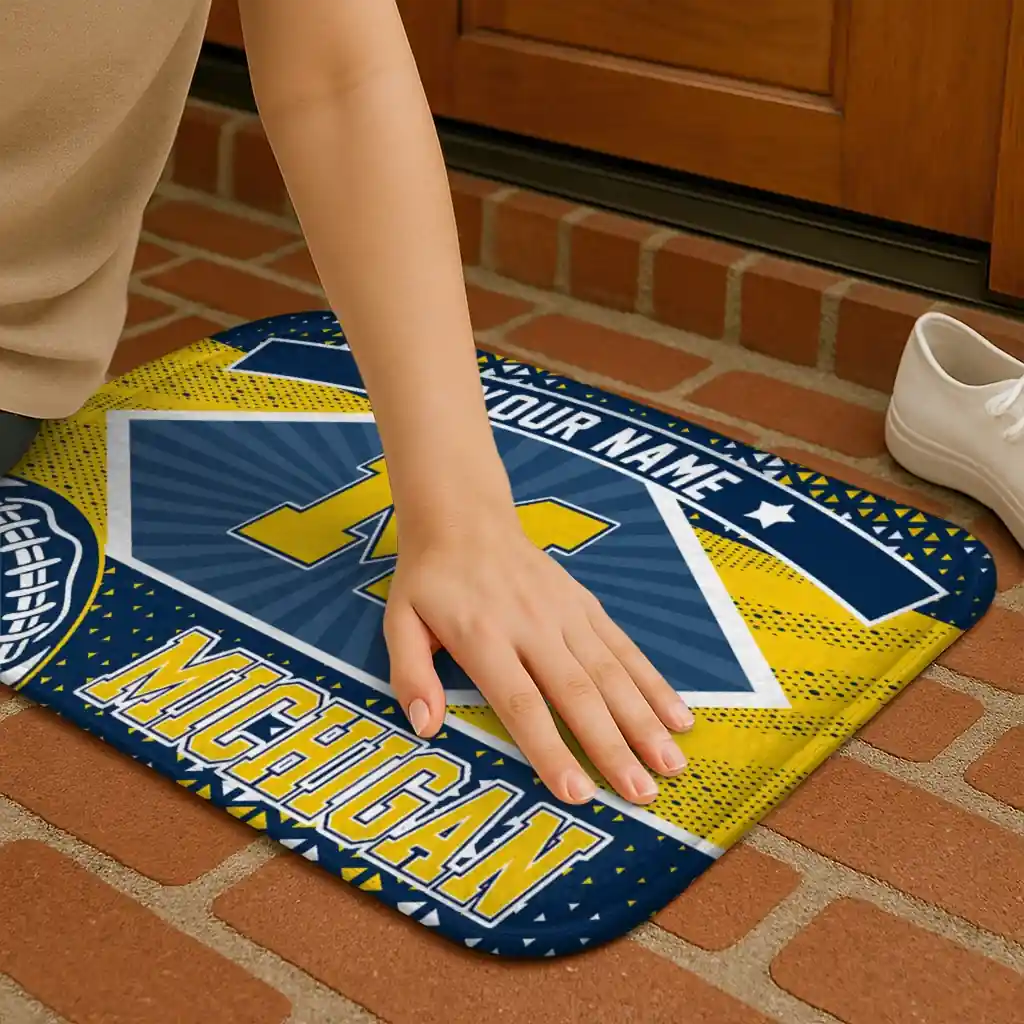 custom-michigan-wolverines-football-crest-blue-black-doormat-premium-grade.webp