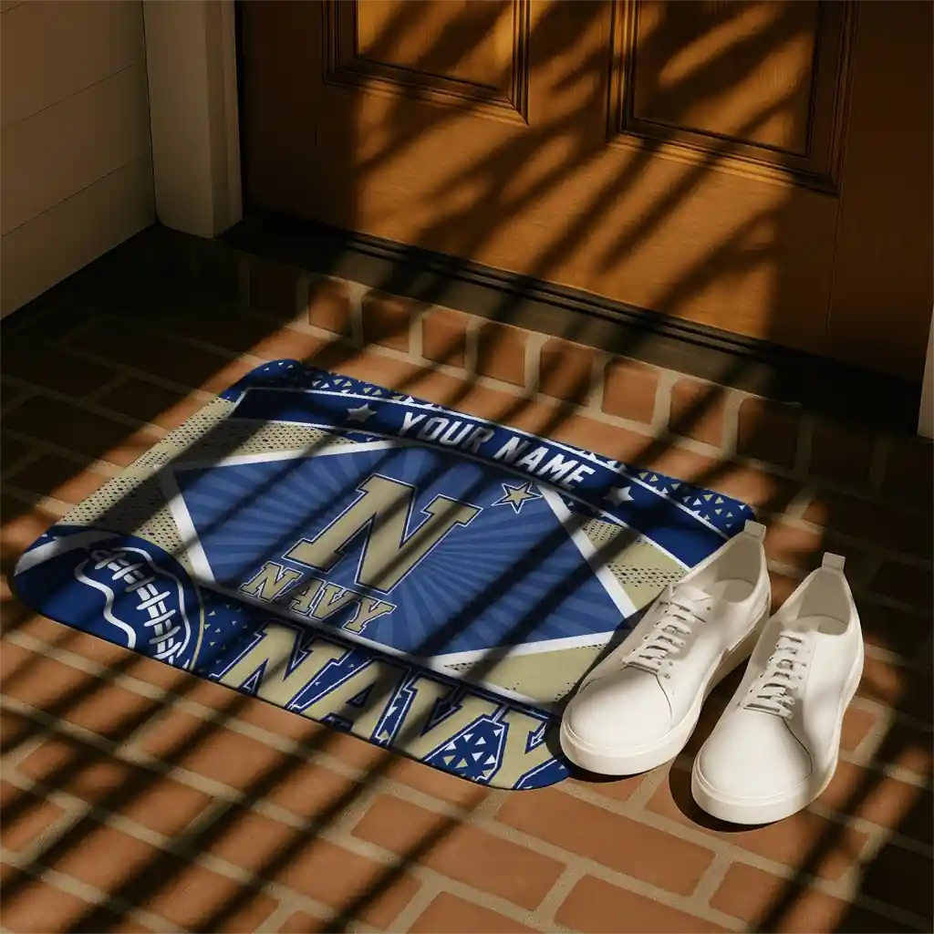 custom-navy-midshipmen-football-crest-blue-black-doormat-trendy.webp