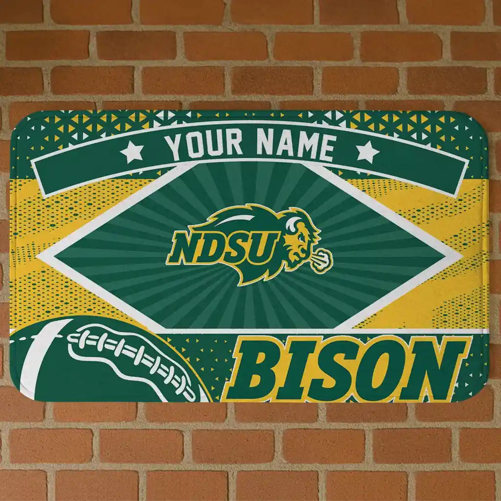 custom-north-dakota-state-bison-football-crest-green-black-doormat-best-selling.webp custom north dakota state bison football crest green black doormat best selling
