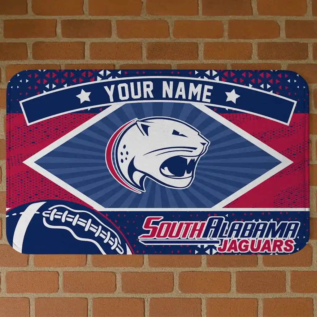 custom-south-alabama-jaguars-football-crest-blue-black-doormat-best-selling.webp custom south alabama jaguars football crest blue black doormat best selling
