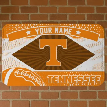 Custom Tennessee Volunteers Football Crest Orange Black Doormat