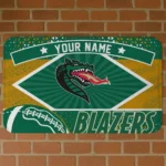 Custom UAB Blazers Football Crest Green Black Doormat