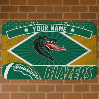 Custom UAB Blazers Football Crest Green Black Doormat