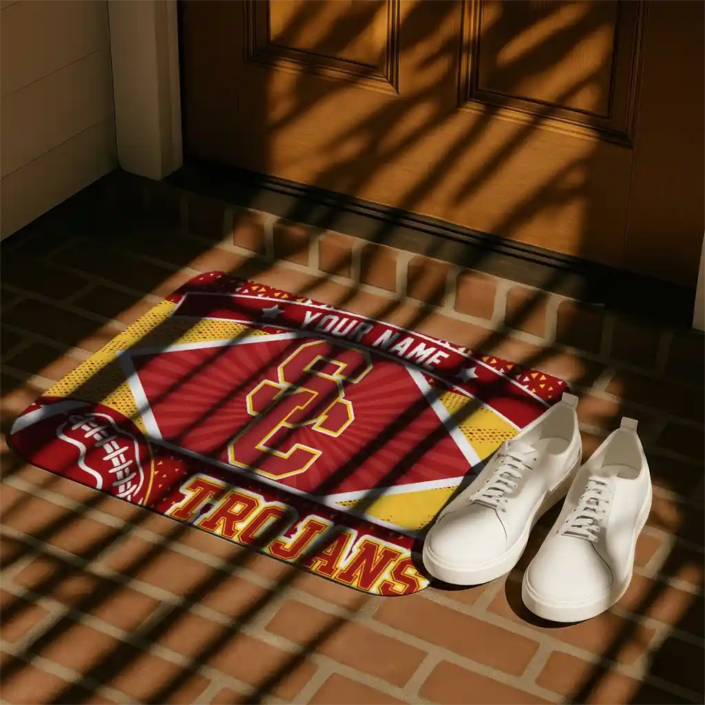 custom-usc-trojans-football-crest-red-black-doormat-trendy.webp