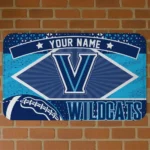 Custom Villanova Wildcats Football Crest Navy Black Doormat