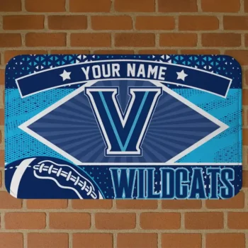 Custom Villanova Wildcats Football Crest Navy Black Doormat