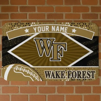 Custom Wake Forest Demon Deacons Football Crest Gold Black Doormat
