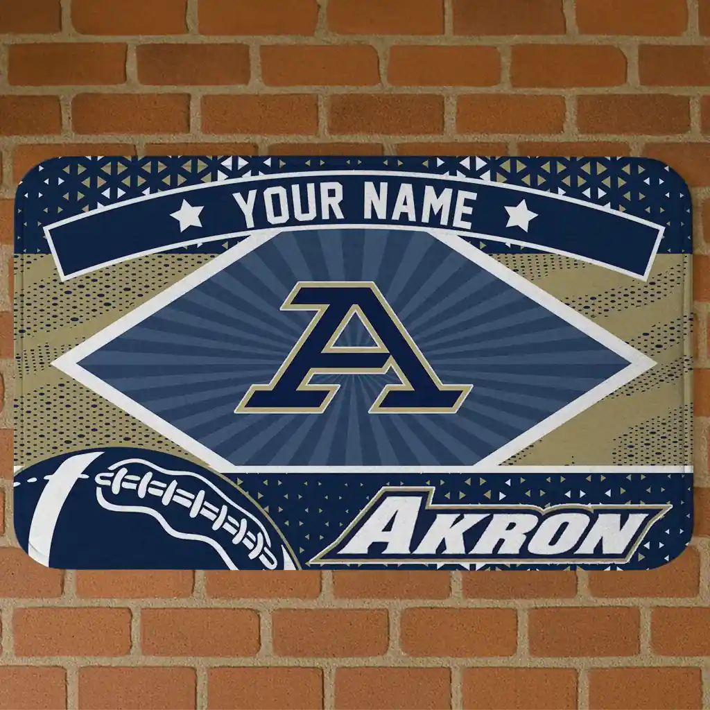customized-akron-zips-football-crest-blue-black-doormat-best-selling.webp customized akron zips football crest blue black doormat best selling