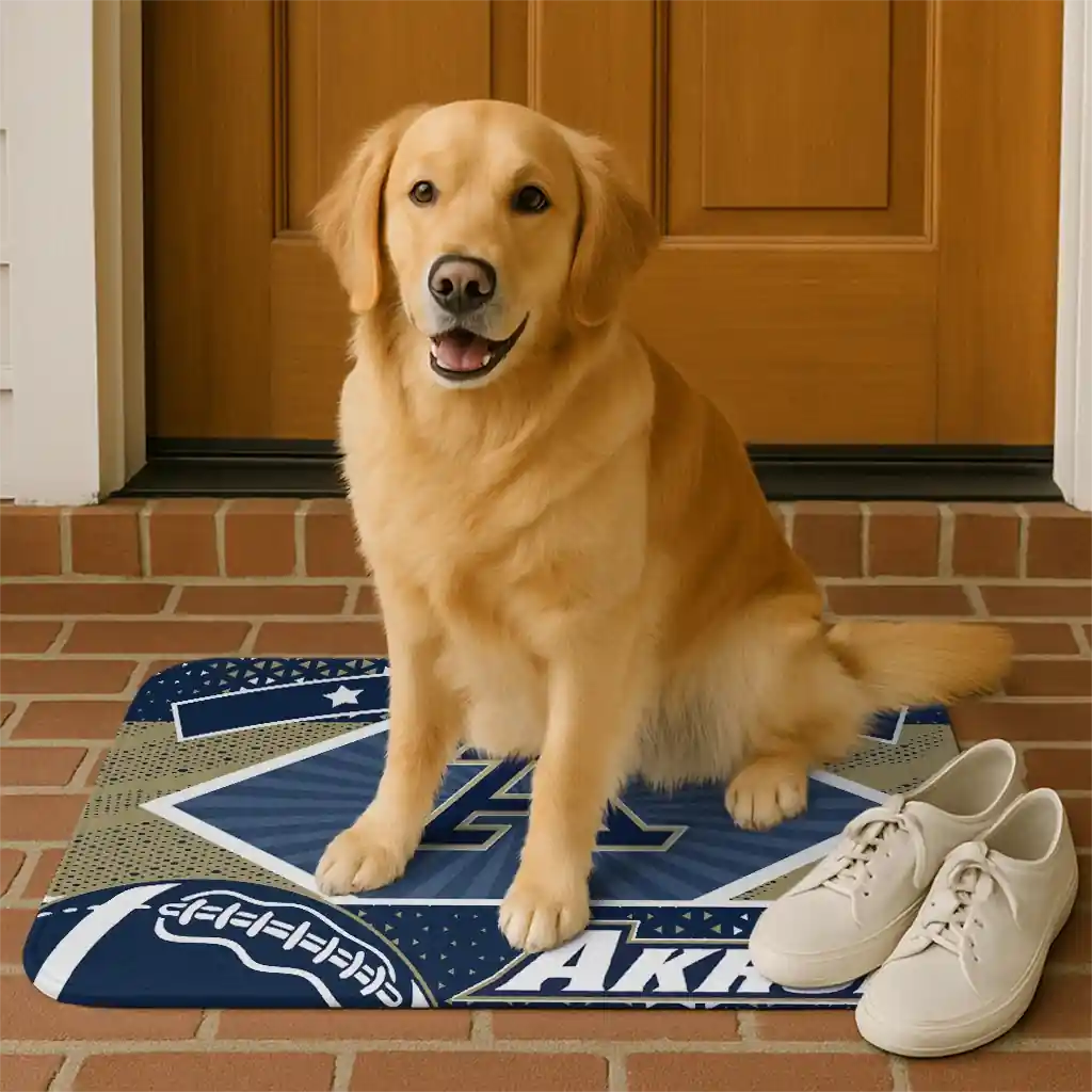 customized-akron-zips-football-crest-blue-black-doormat-high-quality.webp