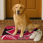 customized-arkansas-state-red-wolves-football-crest-scarlet-black-doormat-best-selling.webp