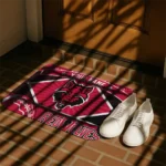 customized-arkansas-state-red-wolves-football-crest-scarlet-black-doormat-best-selling.webp