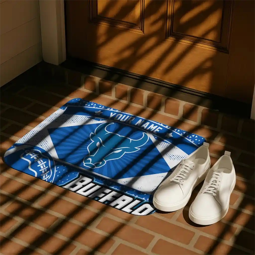 customized-buffalo-bulls-football-crest-royal-blue-black-doormat-trendy.webp