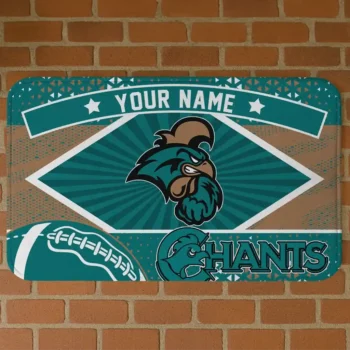 Customized Coastal Carolina Chanticleers Football Crest Green Black Doormat