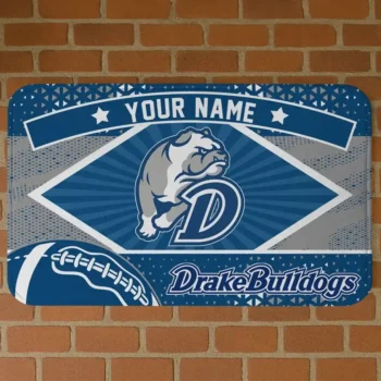 Customized Drake Bulldogs Football Crest Blue Black Doormat