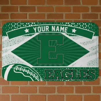 Customized Eastern Michigan Eagles Football Crest Green Black Doormat