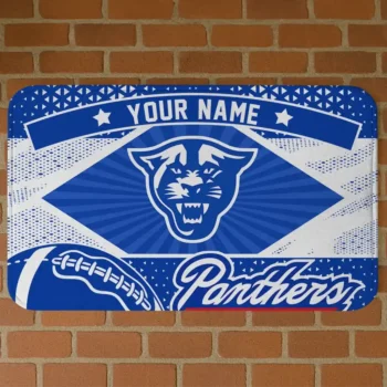 Customized Georgia State Panthers Football Crest Blue Black Doormat