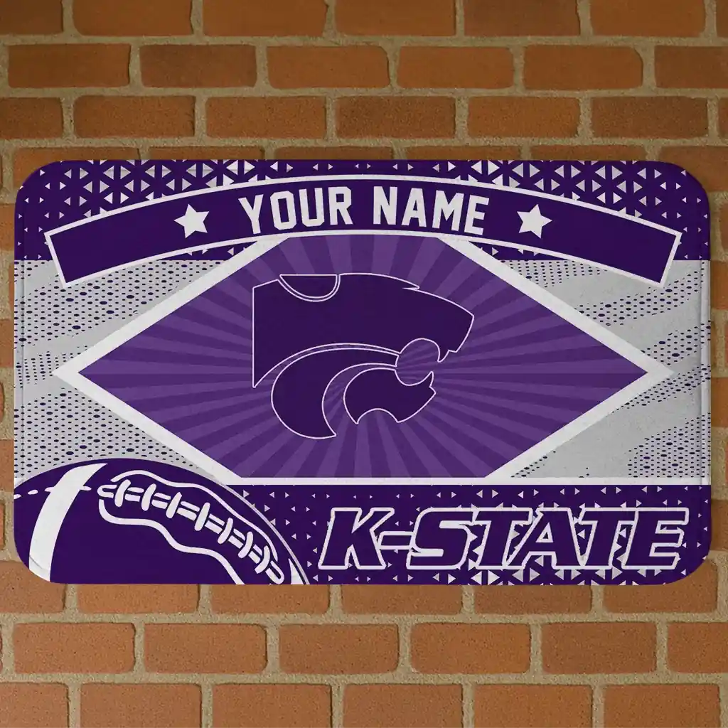 customized-kansas-state-wildcats-football-crest-purple-black-doormat-best-selling.webp customized kansas state wildcats football crest purple black doormat best selling