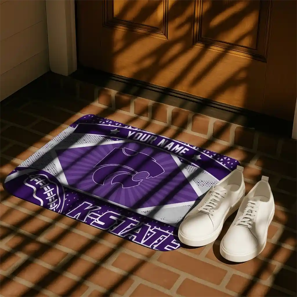 customized-kansas-state-wildcats-football-crest-purple-black-doormat-trendy.webp