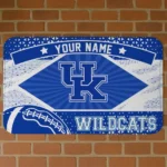 Customized Kentucky Wildcats Football Crest Blue Black Doormat