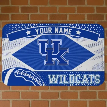 Customized Kentucky Wildcats Football Crest Blue Black Doormat