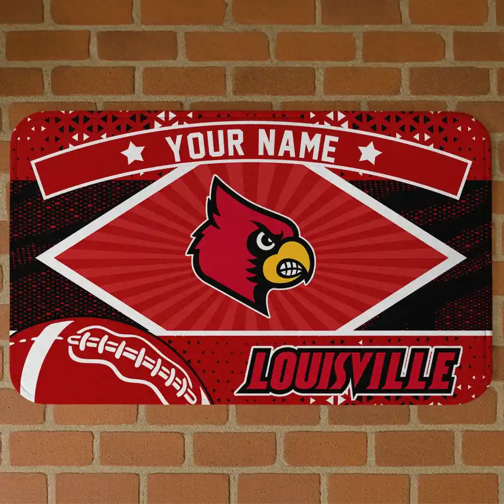 customized-louisville-cardinals-football-crest-red-black-doormat-best-selling.webp customized louisville cardinals football crest red black doormat best selling