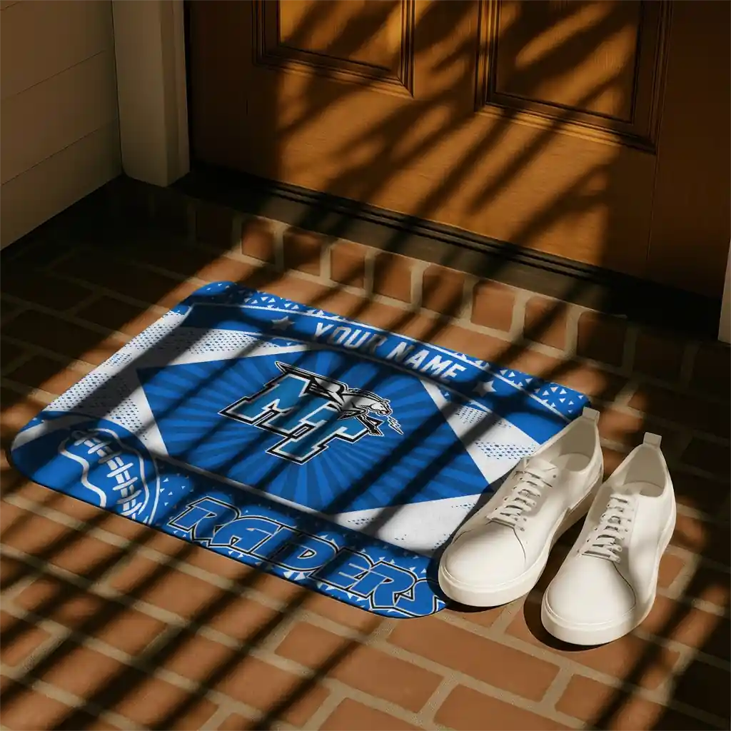 customized-middle-tennessee-blue-raiders-football-crest-blue-black-doormat-trendy.webp