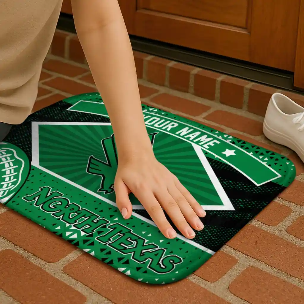 customized-north-texas-mean-green-football-crest-green-black-doormat-premium-grade.webp
