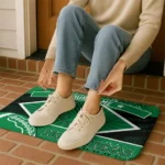 customized-north-texas-mean-green-football-crest-green-black-doormat-best-selling.webp